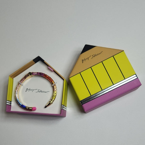 Betsey Johnson Multicolor Crystal Pencil Bracelet New in Box