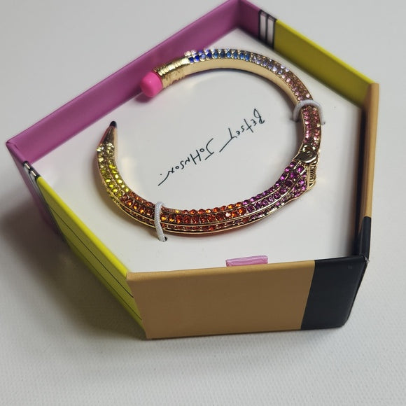 Betsey Johnson Multicolor Crystal Pencil Bracelet New in Box