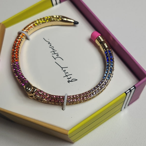 Betsey Johnson Multicolor Crystal Pencil Bracelet New in Box