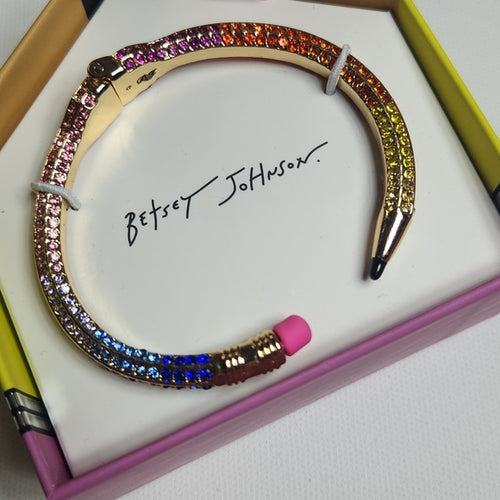 Betsey Johnson Multicolor Crystal Pencil Bracelet New in Box