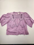 By Anthropologie Embroidered Lace Boho Blouse Purple Size Small