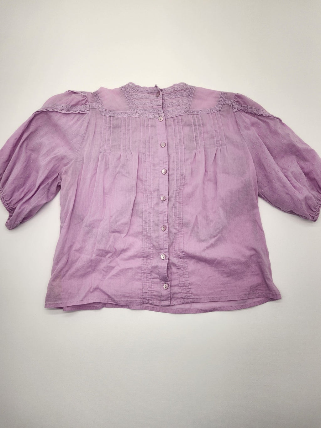 By Anthropologie Embroidered Lace Boho Blouse Purple Size Small
