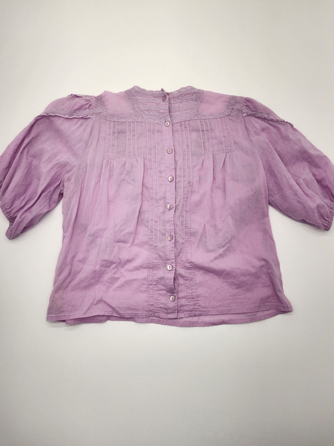 By Anthropologie Embroidered Lace Boho Blouse Purple Size Small