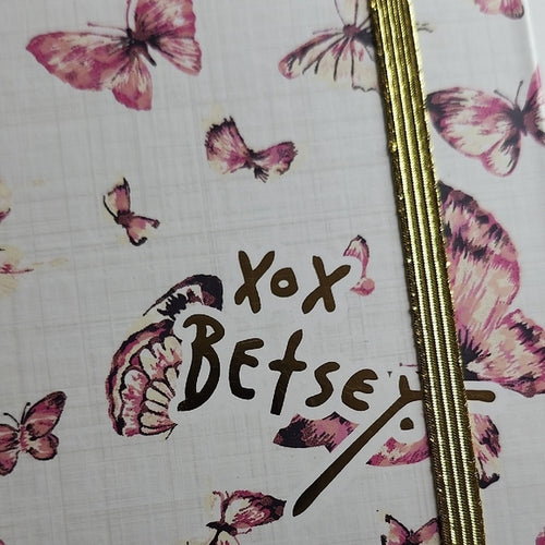 Betsey Johnson Pink Butterfly Hardcover Notebook Journal Gold Accents