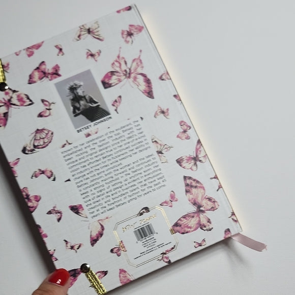 Betsey Johnson Pink Butterfly Hardcover Notebook Journal Gold Accents