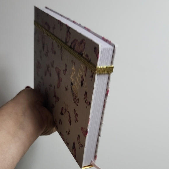 Betsey Johnson Pink Butterfly Hardcover Notebook Journal Gold Accents