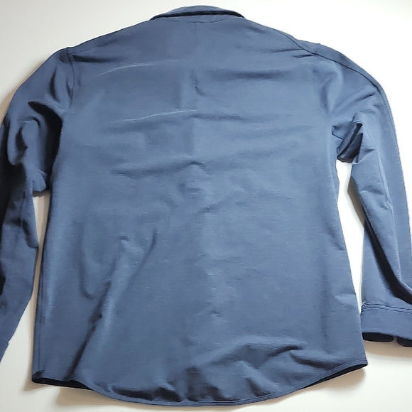 Lululemon Men's Snap Front Long Sleeve Shirt Heathered Navy XL