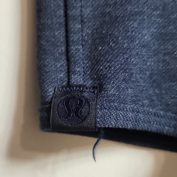 Lululemon Men's Snap Front Long Sleeve Shirt Heathered Navy XL
