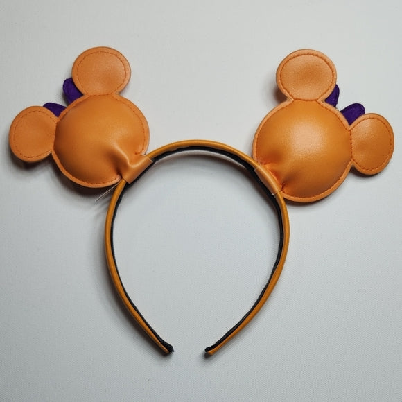 Disney Minnie Mouse Halloween Pumpkin Ears Headband Orange Purple