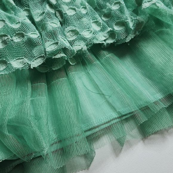Matilda Jane Girls Floral Tiered Tulle Tutu Dress Mint Green Size 6