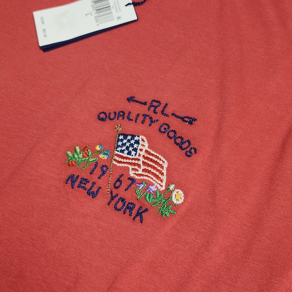 Polo Ralph Lauren Quality Goods American Flag Embroidered T-Shirt Men's Large